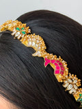 Ishhaara Lotus Shaped Polki Kundan Meenakari Hair Band