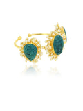 Ishhaara Malachite Hand Cuff Aqua Blue