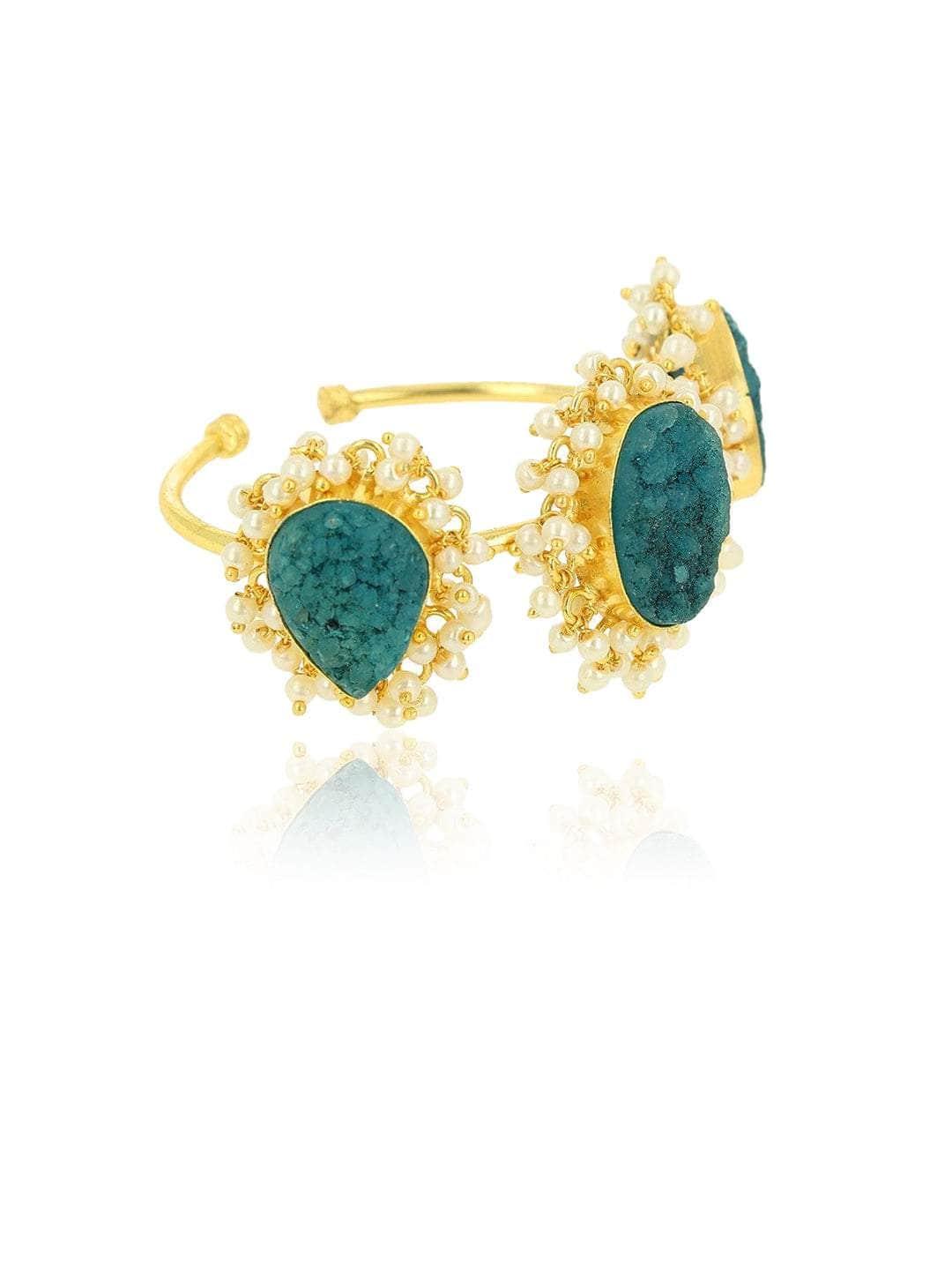 Ishhaara Malachite Hand Cuff Aqua Blue