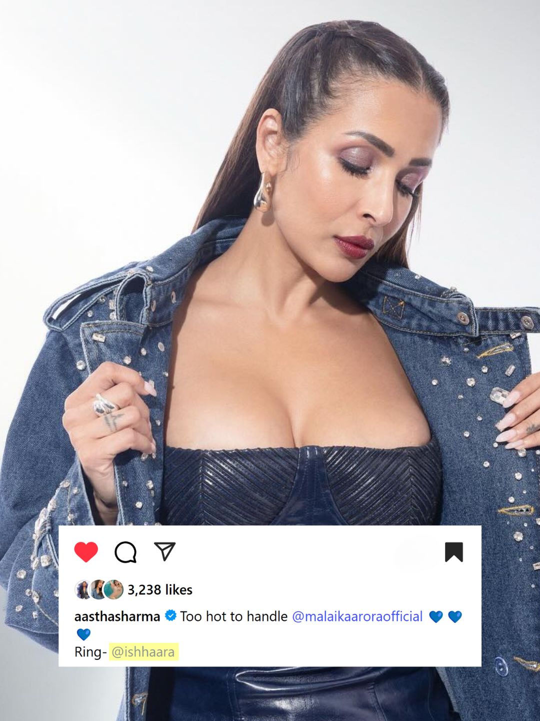 Ishhaara Malaika Arora In Water Drop Shaped Doublet Rings