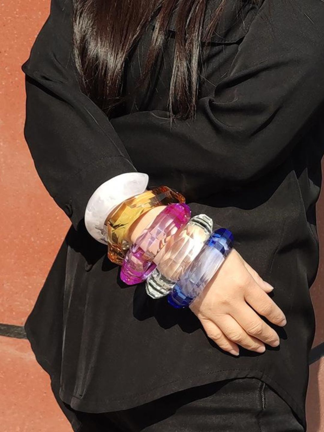 Ishhaara Marble Pattern Square Geometric Resin Bangle