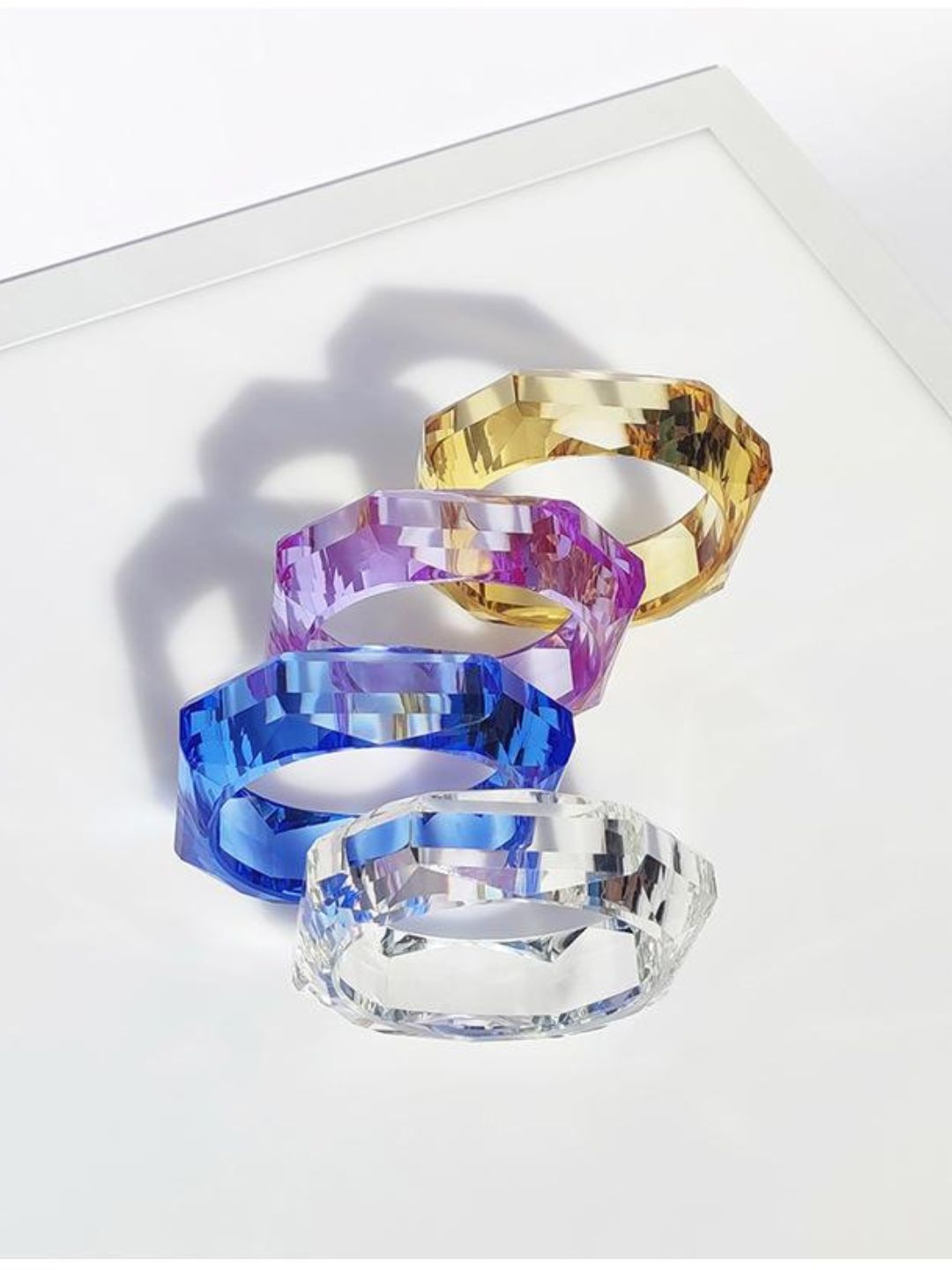 Ishhaara Marble Pattern Square Geometric Resin Bangle