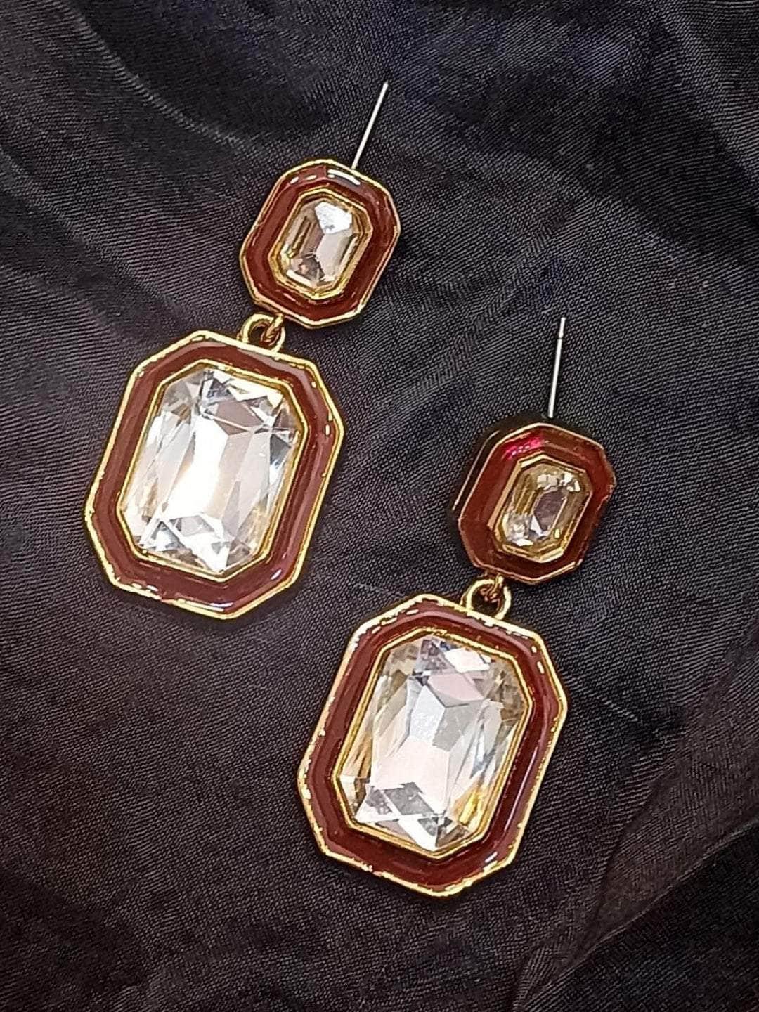 Ishhaara Enamel Drop Earrings