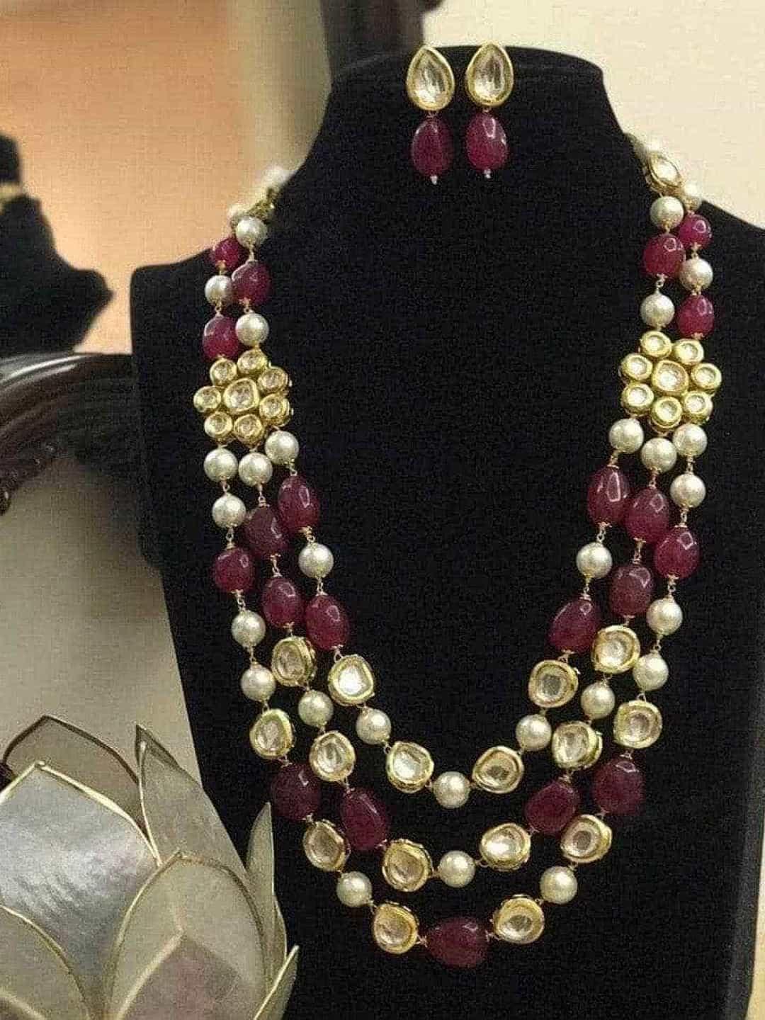 Ishhaara Multi Colored Triple Layered Necklace
