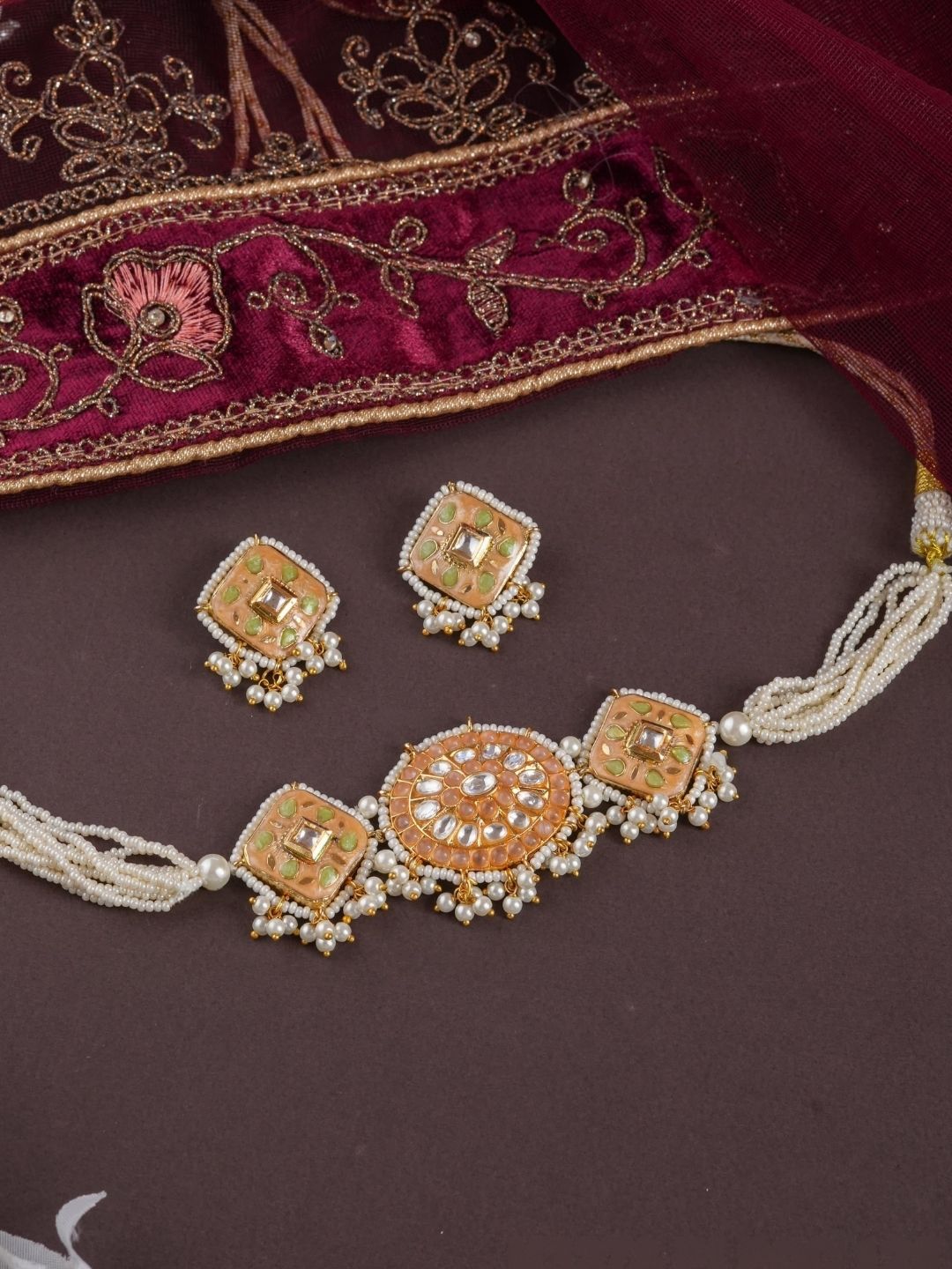 Ishhaara Meenakari Multistrand Necklace