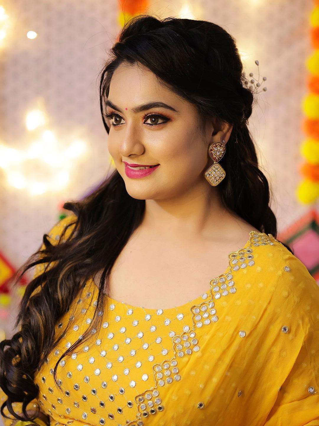 Gown Matching Earrings Long Frock Earrings For Gown Online