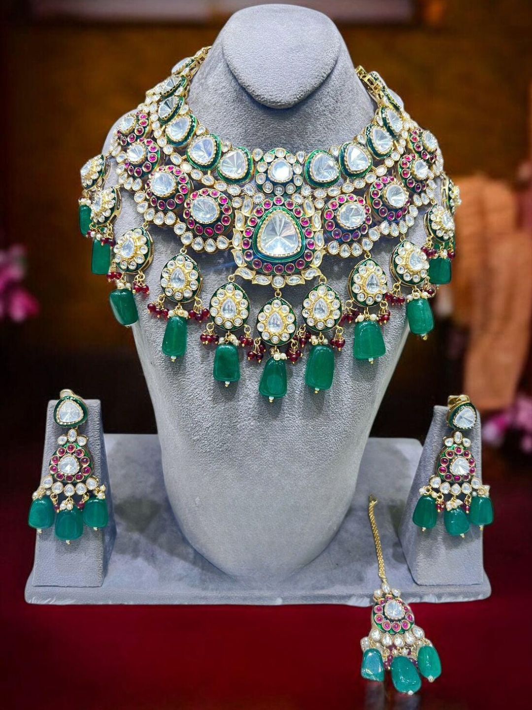 Buy Moissanite Kundan Studded Bridal Choker Necklace Online Ishhaara