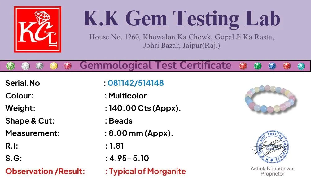 Ishhaara Morganite Chalcedony Bracelet