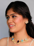 Ishhaara Multi Color Druze Necklace Set Multi Color