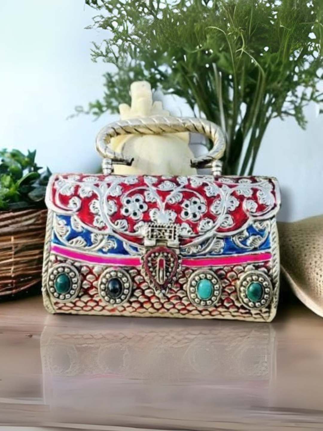 Buy Multi Colored Premium Quality Metal Women Sling Bag Online