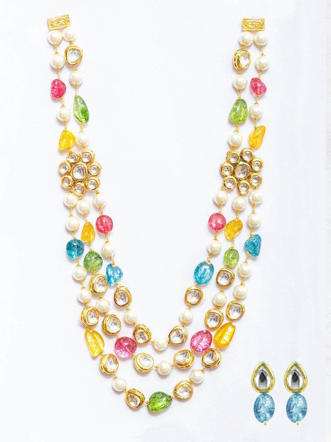 Ishhaara Multi Colored Triple Layered Necklace