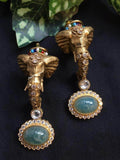 Ishhaara Elephant Face Shaped Polki Earring