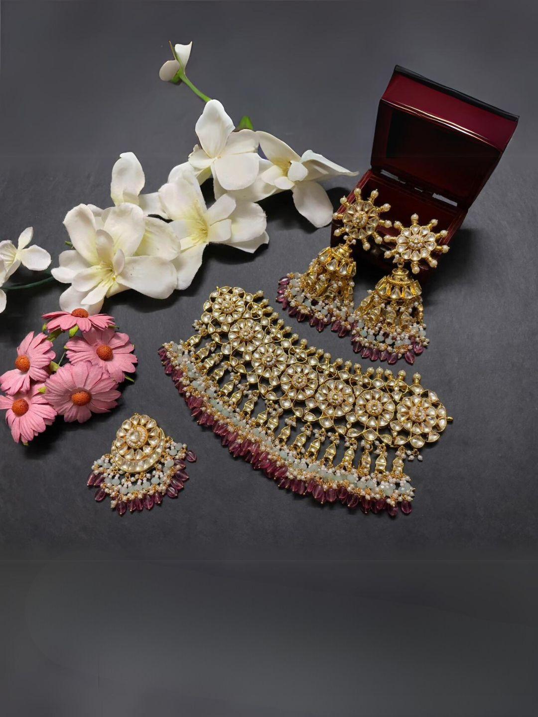 Ishhaara Multicolor Flower Kundan Bridal Choker Necklace Set