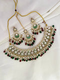 Ishhaara Multicolor Gold Plated Traditional Kundan Pearl Choker Necklace