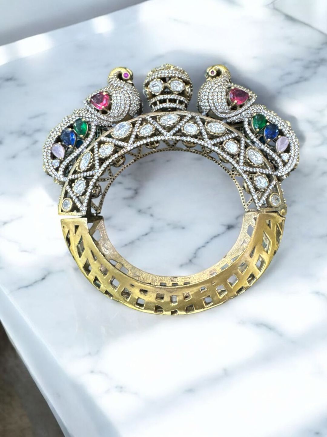 Ishhaara Multicolor Sabyasachi Inspired Authentic Moissanite Polki Designer Bangles