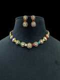 Ishhaara Multicolor Single Line Polki Kundan Choker Set