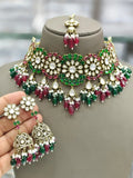 Ishhaara Multicolor Victorian Floral Shaped Polki Kundan Necklace