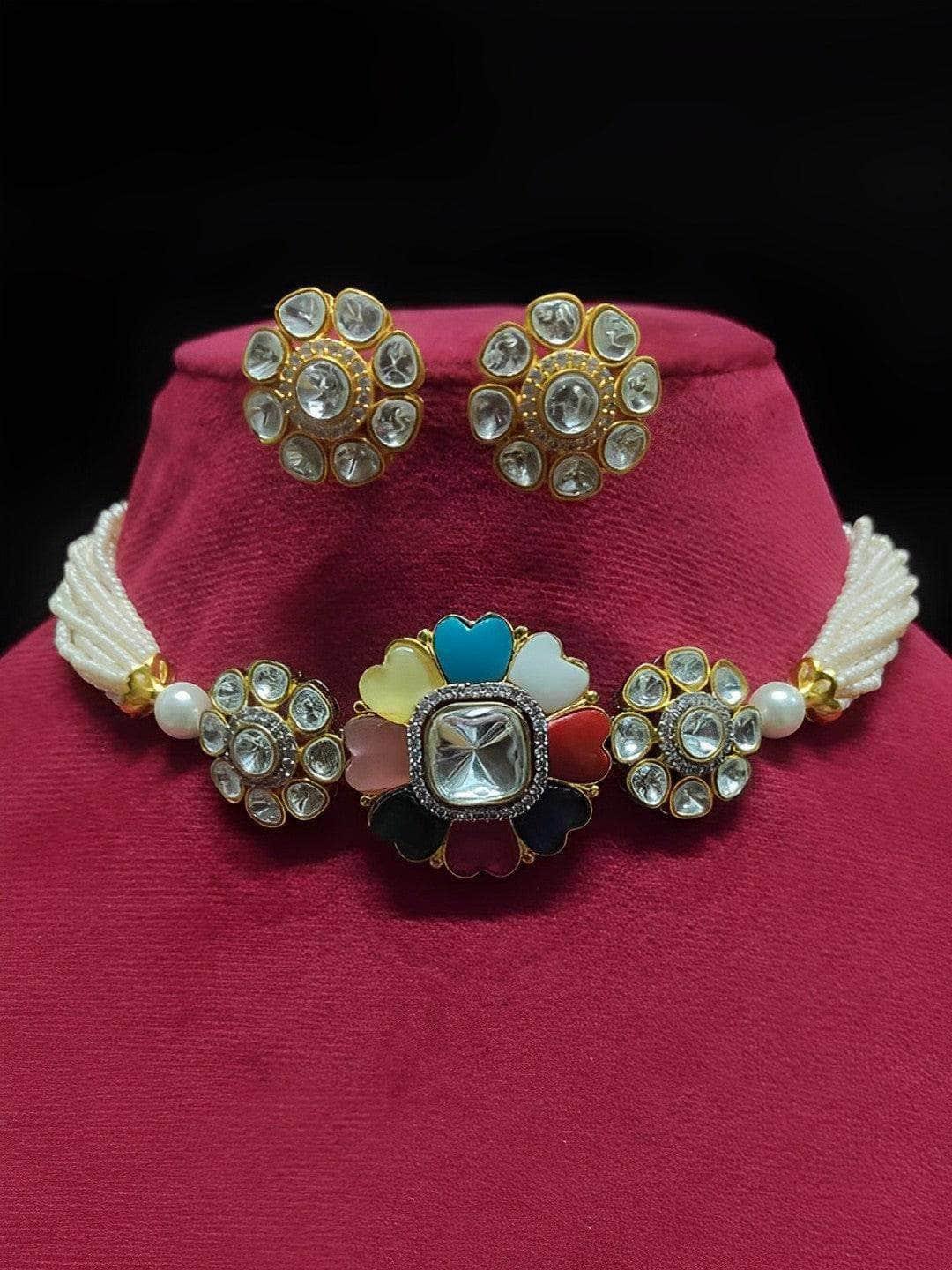 Ishhaara Multicolour Mrunal Thakur In Patiala Choker Necklace Set