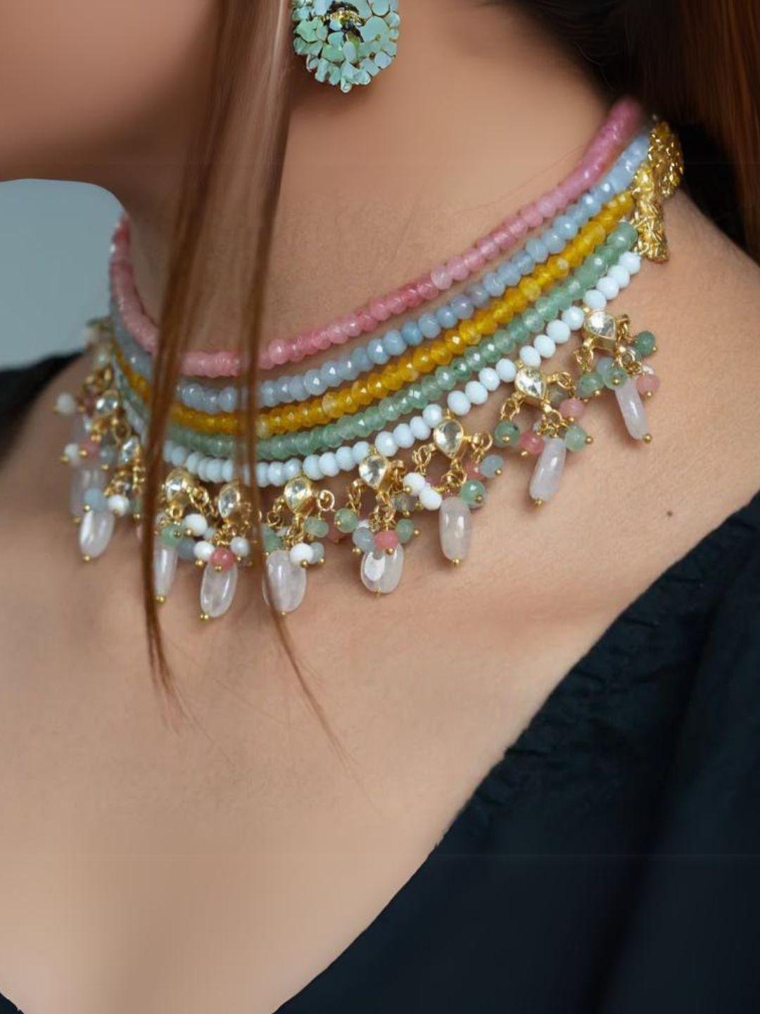 Ishhaara Multicolour Pearl & Beads Choker