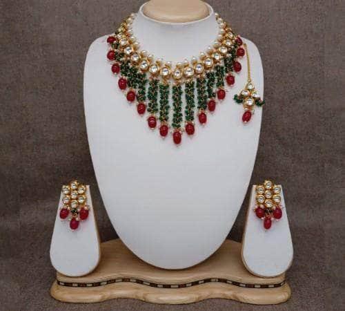 Ishhaara Tassel Coral Necklace Set