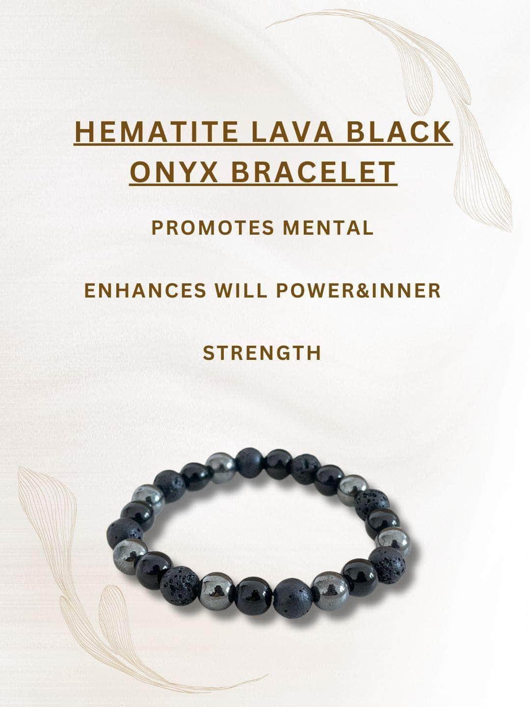 Ishhaara Haematite Lava Black Onyx Bracelet