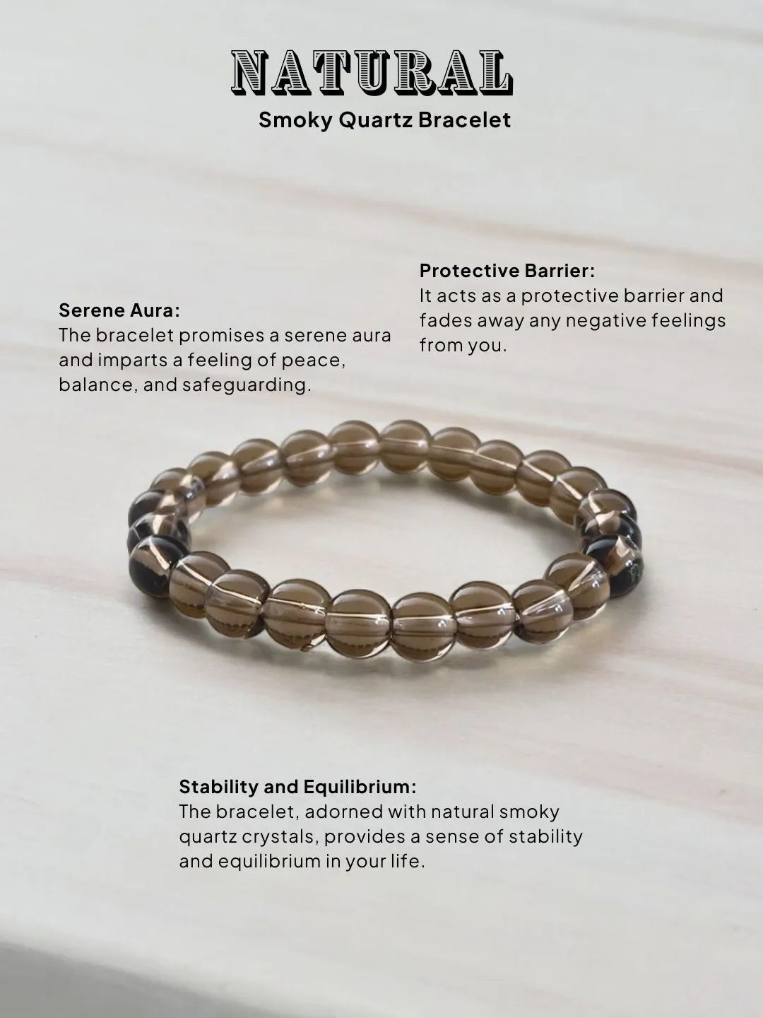 Ishhaara Natural Smoky Quartz Bracelet