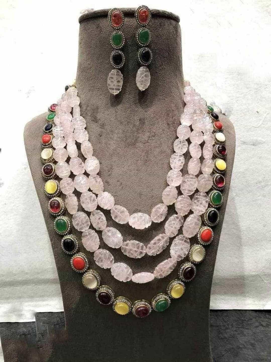 Ishhaara Natural Stone Navratna Necklace
