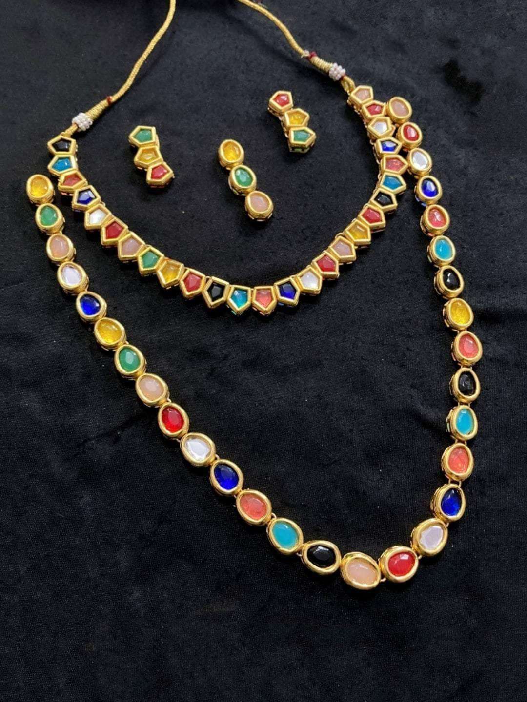 Ishhaara Navaratna Bridal Necklace Set