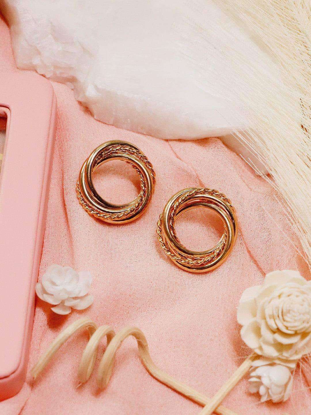 Ishhaara Nikki Mehra In Twisted Stud Hoop Earrings