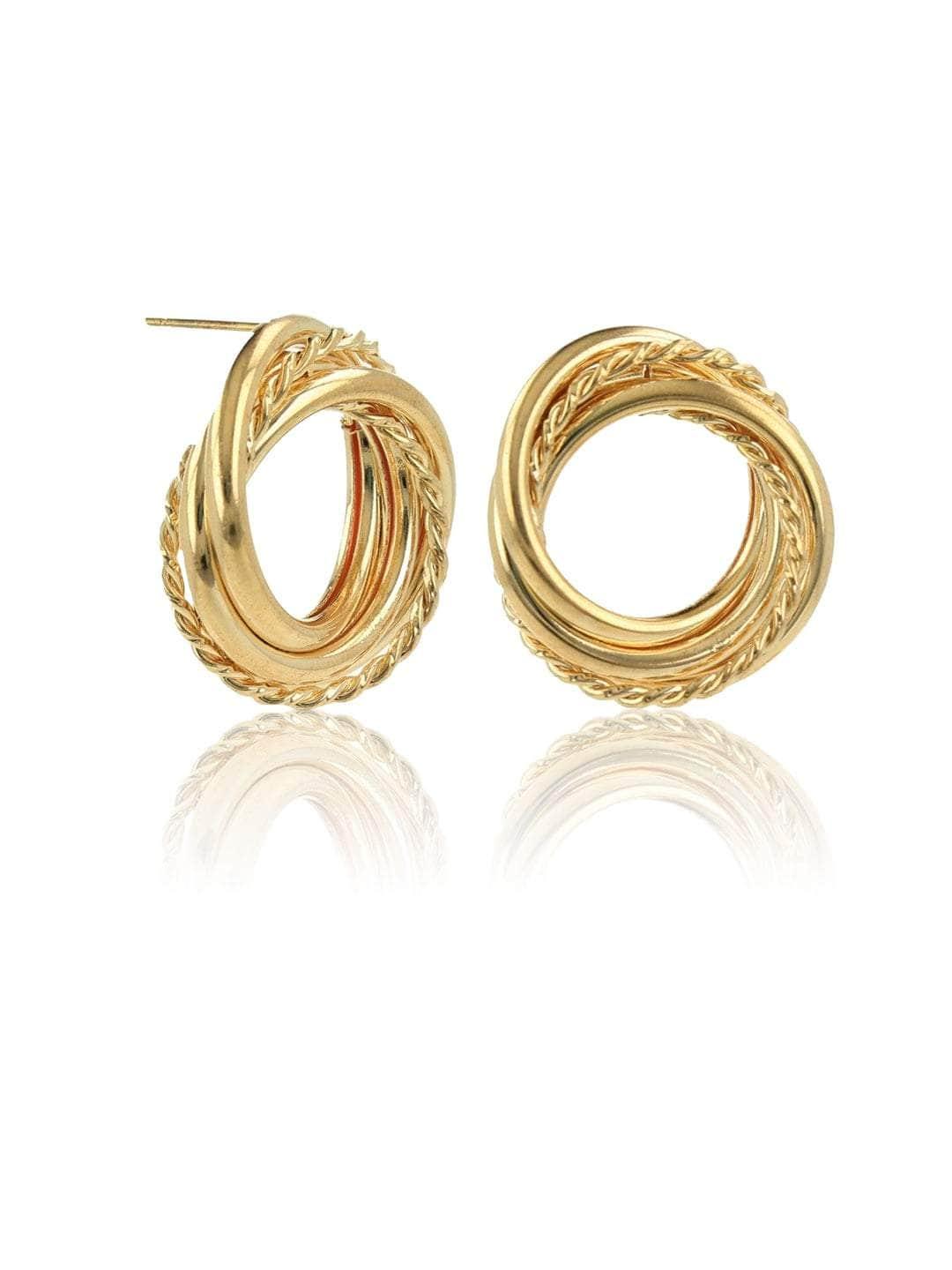 Ishhaara Nikki Mehra In Twisted Stud Hoop Earrings