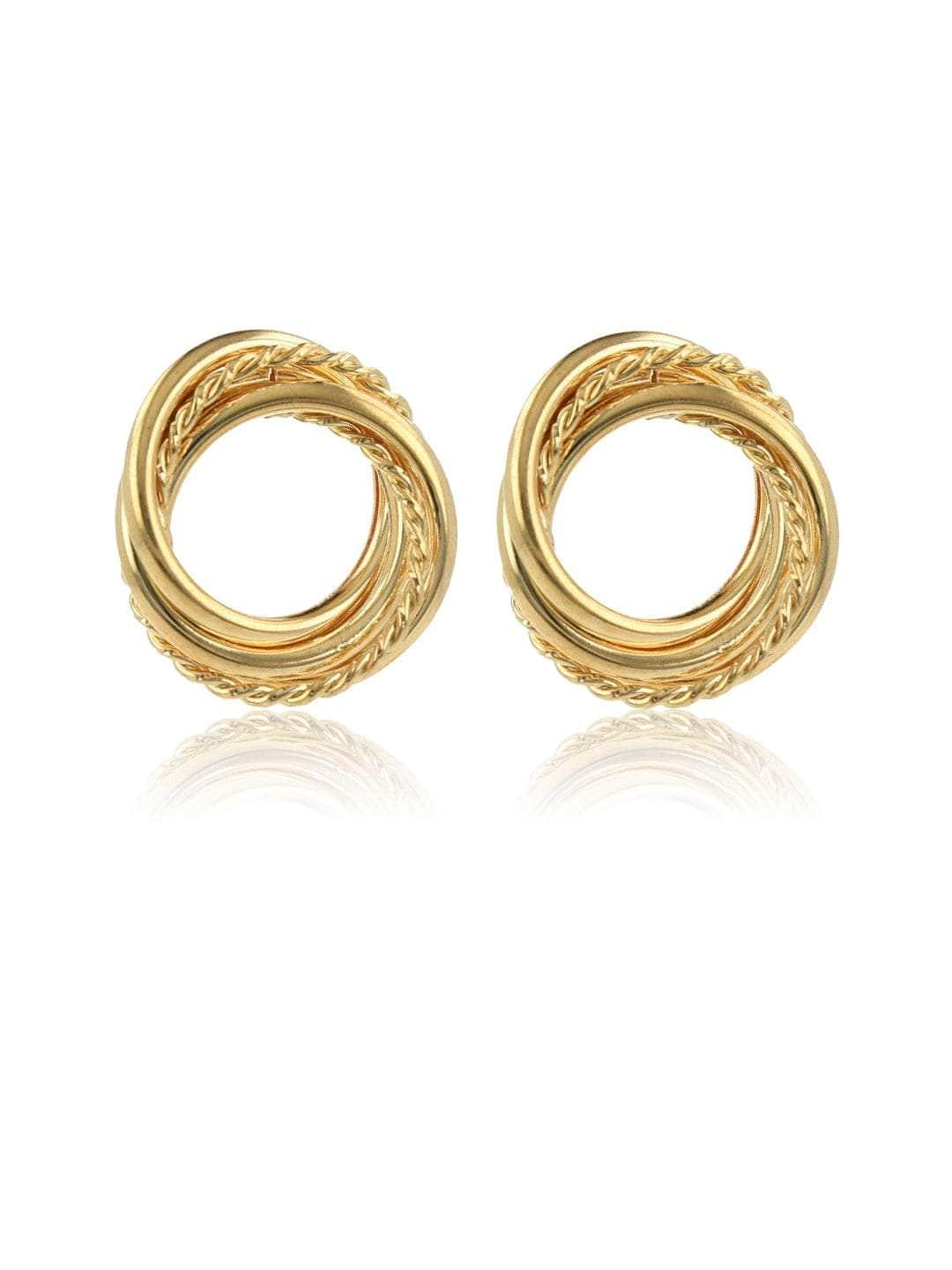 Ishhaara Nikki Mehra In Twisted Stud Hoop Earrings