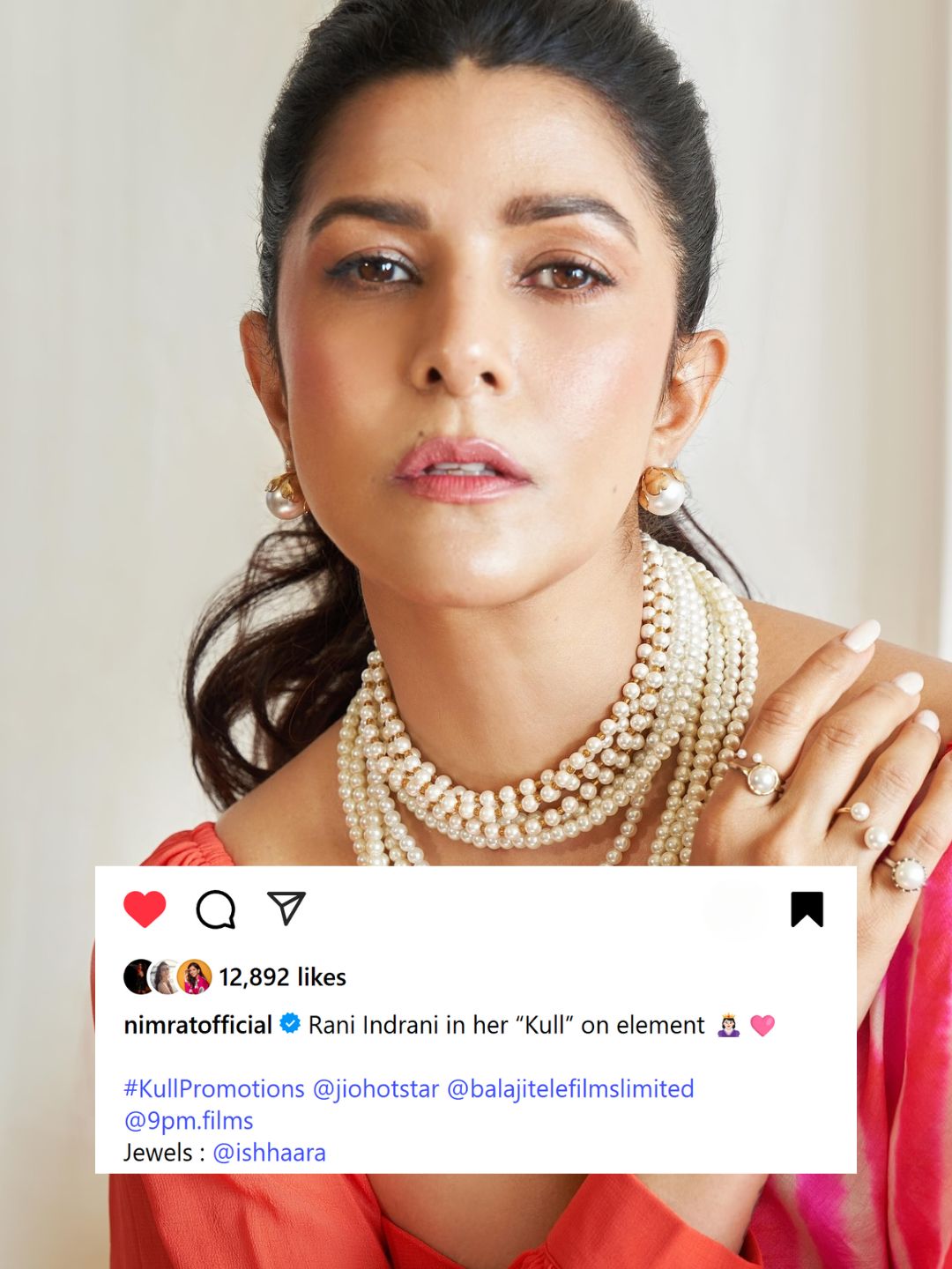 Ishhaara Nimrat Kaur Inspired Multilayered Fresh Water Pearl Necklace