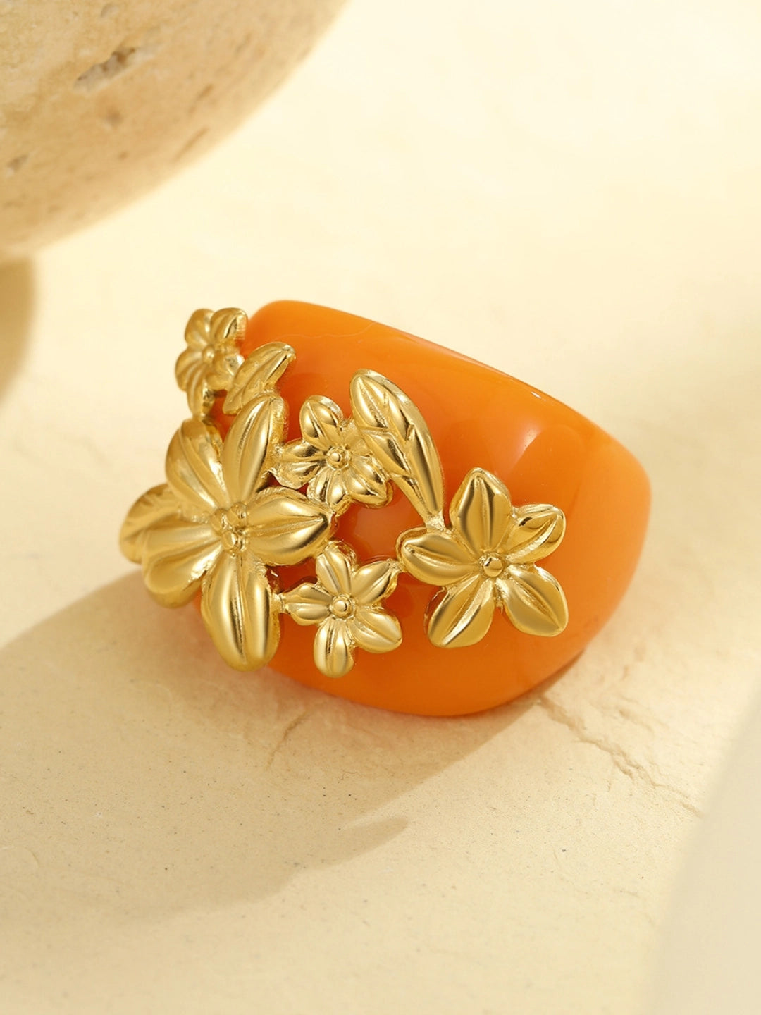 Ishhaara Orange Petal Pop Rings
