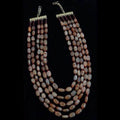 Ishhaara Orange Semi Precious 5 Layered Necklace