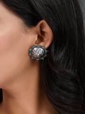 Ishhaara Oxidised Armour Stud Earrings