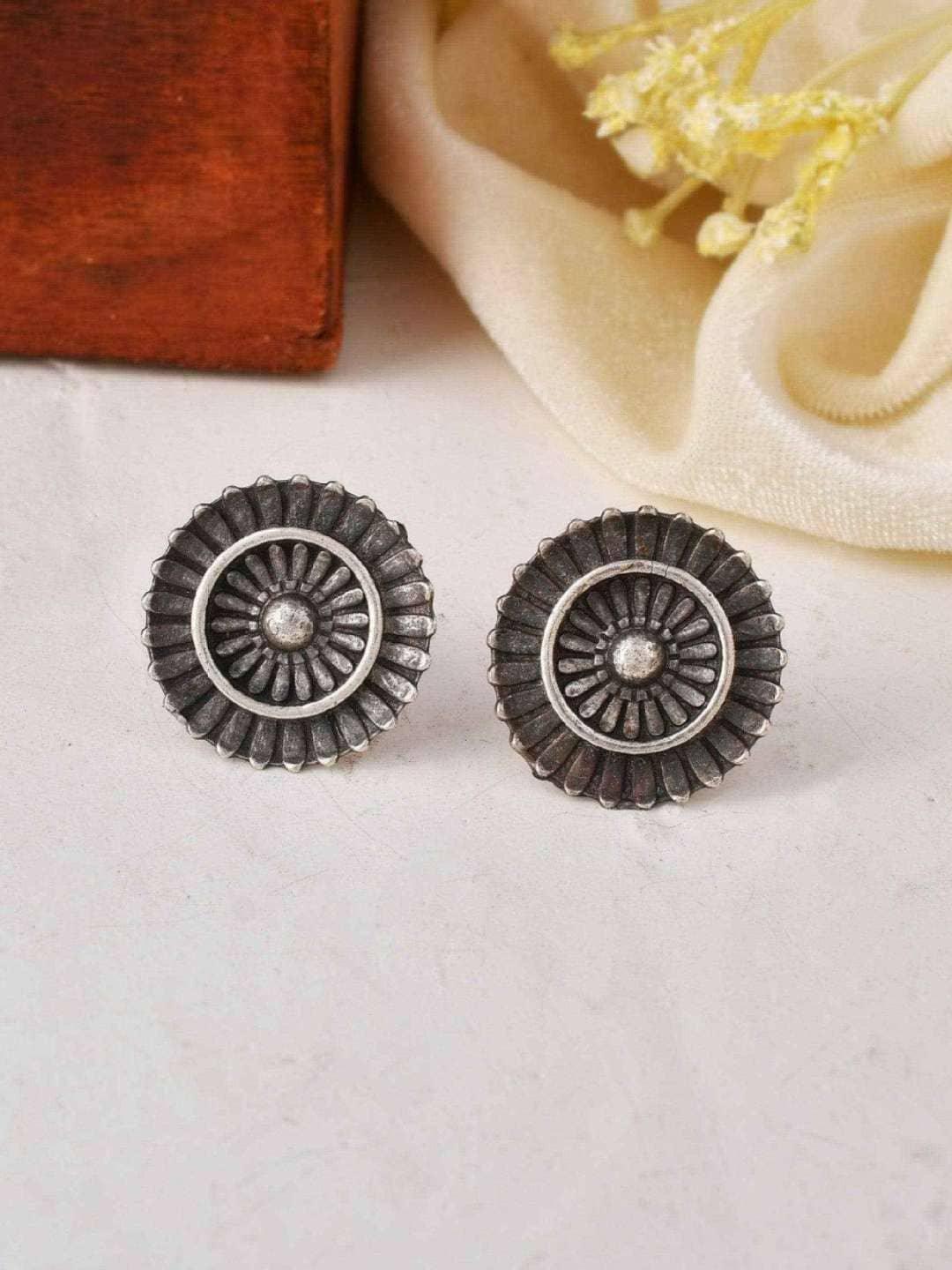 Ishhaara Oxidised Sun Chakra Stud Earing