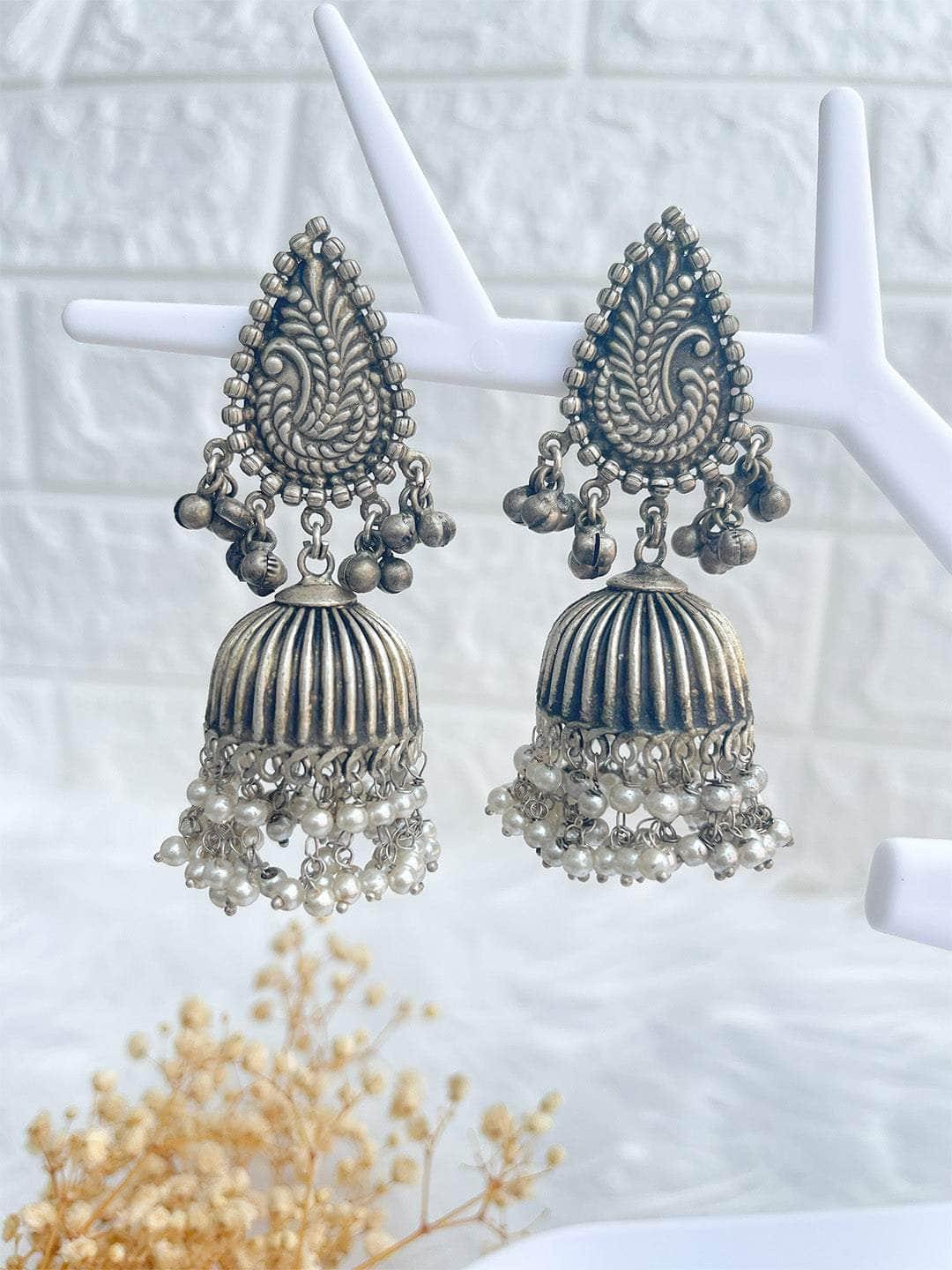 Ishhaara Oxidised Tassel Jhumka