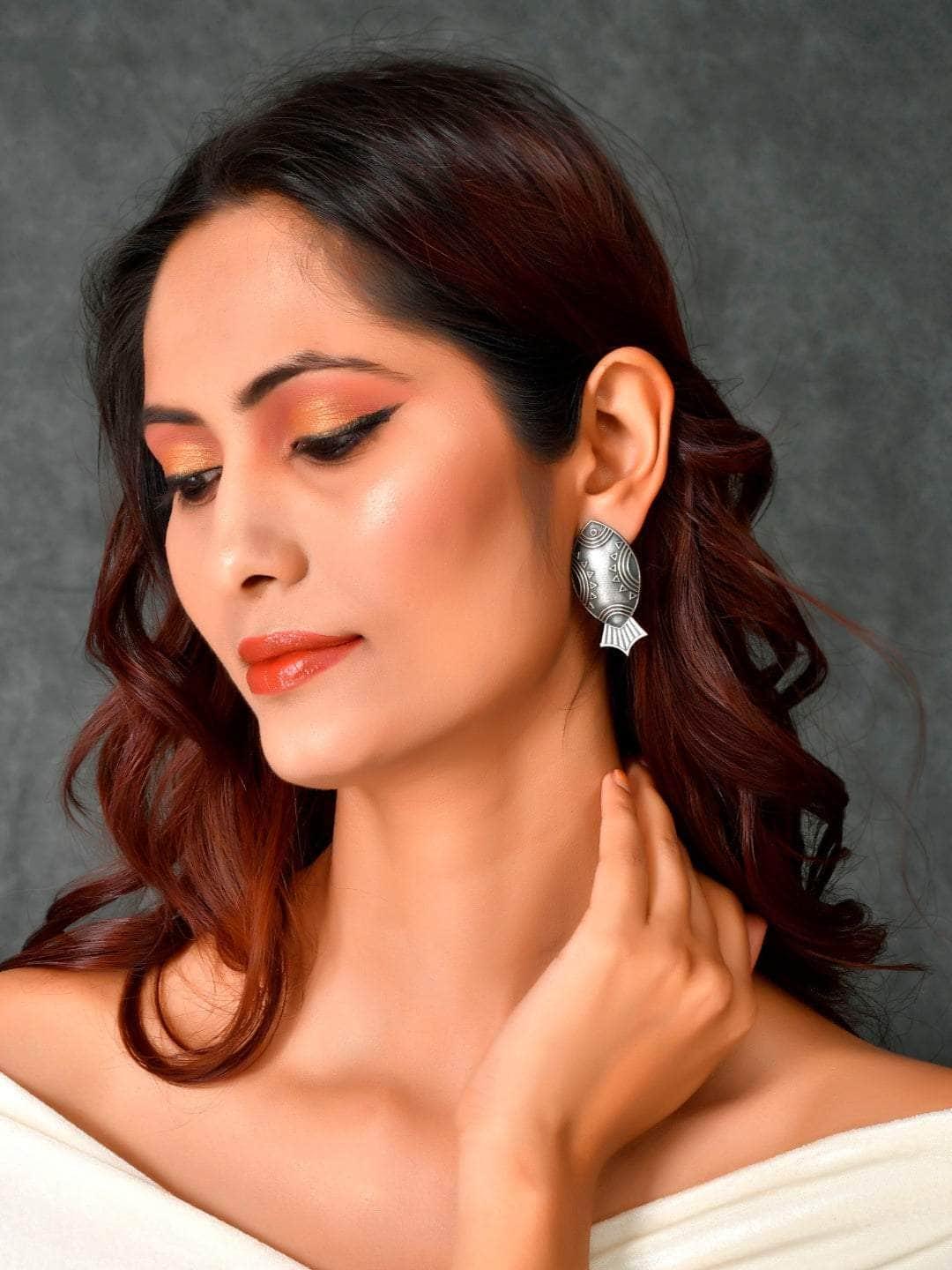 Ishhaara Oxidized Matsya Earring