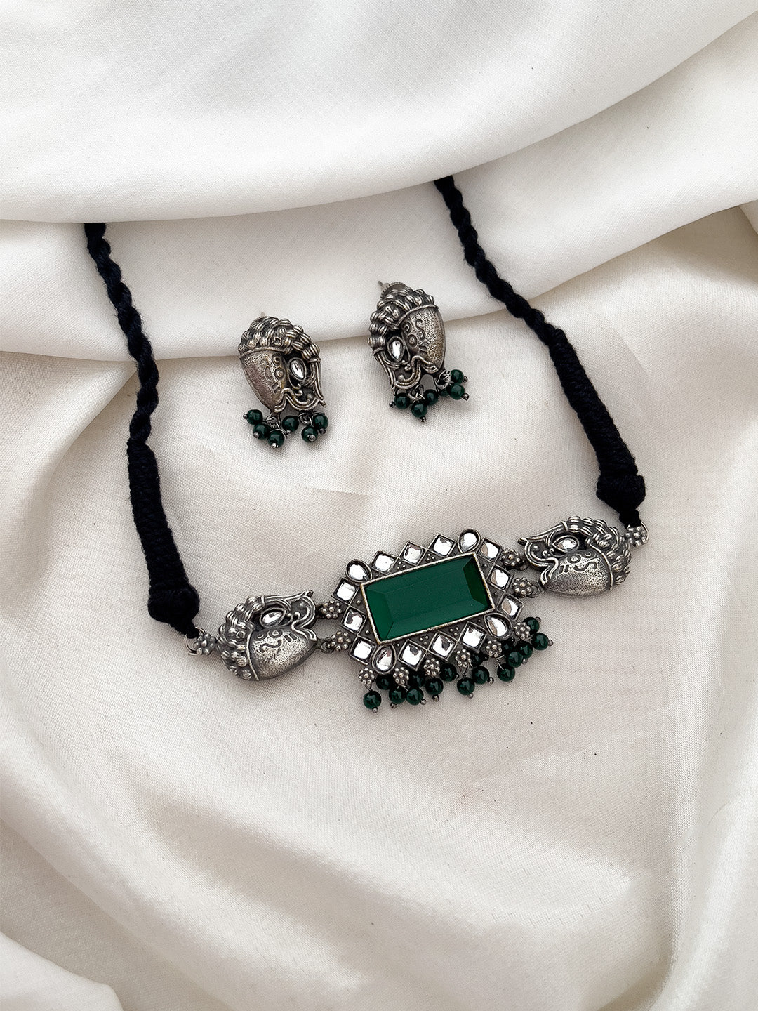 Buy Oxidized Stone Chokar Necklace Online Ishhaara
