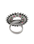 Ishhaara Oxidized Varthulah Ring Magenta And Green