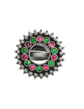 Ishhaara Oxidized Varthulah Ring Magenta And Green