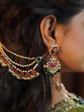Ishhaara Pachi Kundan Embedded Ear Chains