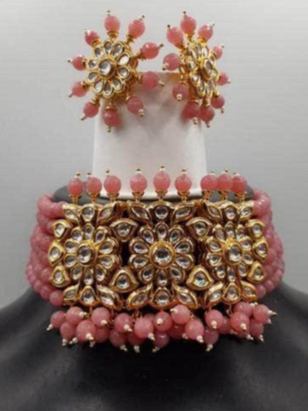 Ishhaara 3 Flower Motif Choker Onex Choker Necklace Set