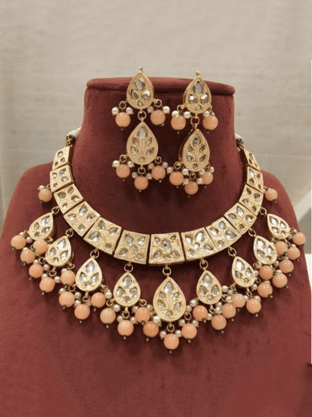 Ishhaara 3 Patch Moti Necklace Set