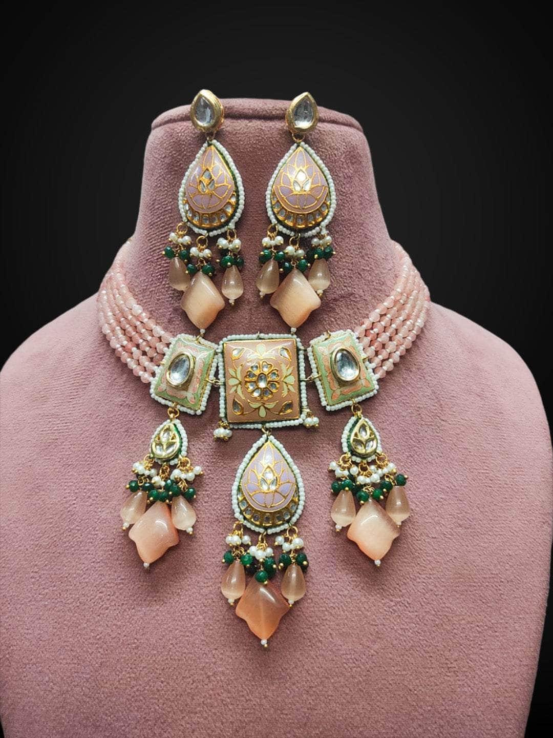 Ishhaara Drop Shaped Polki Kundan Choker