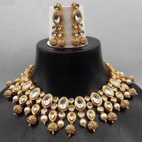 Ishhaara Meena Kundan Peach Set