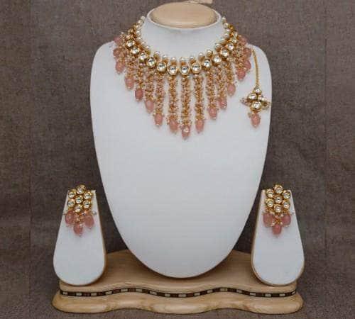 Ishhaara Tassel Coral Necklace Set