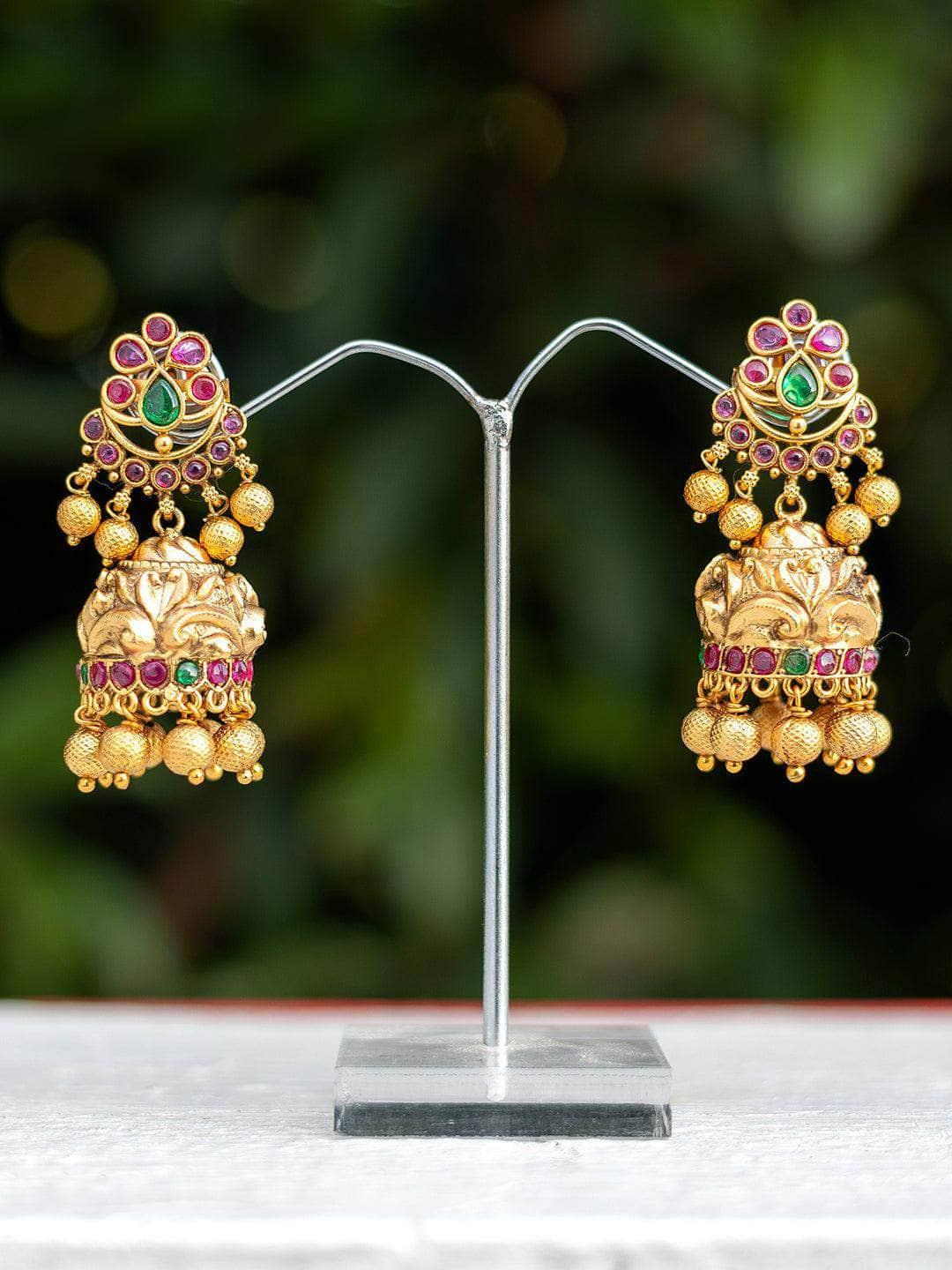 Ishhaara Peacock Pattern Jhumka