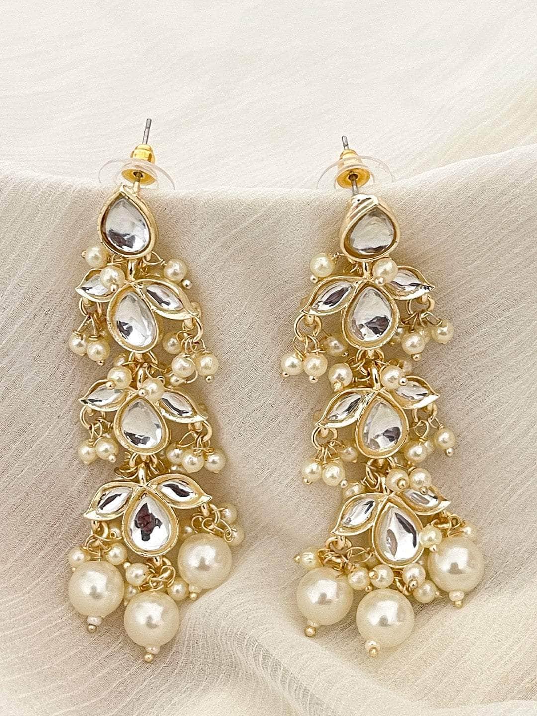 Ishhaara Pearl Beaded Kundan Earrings