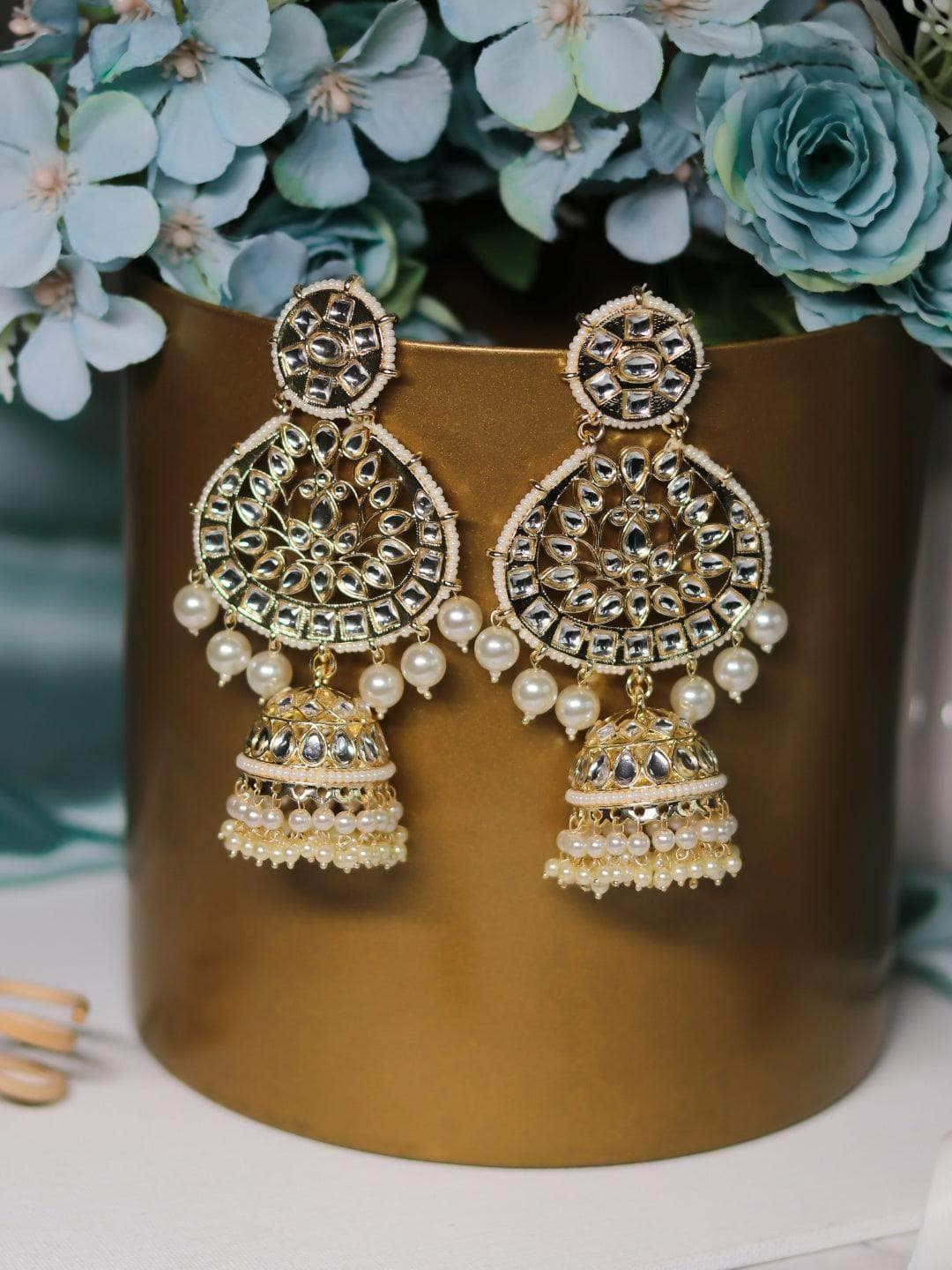 Ishhaara Pearl Drop Jhumka Earrings